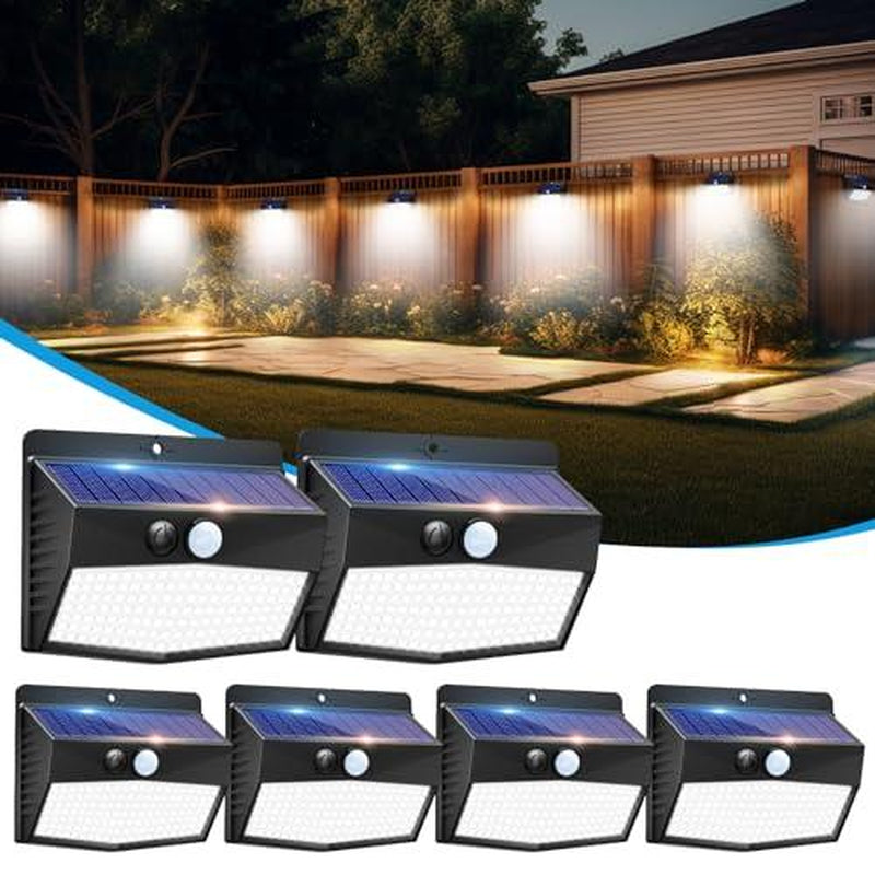 Fence Light Bright Solar Outdoor Lights Motion Sensor, Auto On/Off, Dusk Till Dawn,138 LED Solar Security Lights with 3 Lighting Modes Wireless Wall Lights Waterproof, Energy-Efficient for Garden Fence Yard Deck Shed Pathway Porch Garage Patio Gazebo