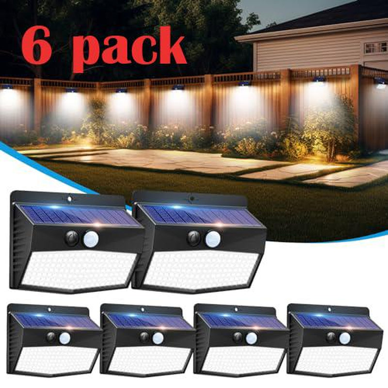 Fence Light Bright Solar Outdoor Lights Motion Sensor, Auto On/Off, Dusk Till Dawn,138 LED Solar Security Lights with 3 Lighting Modes Wireless Wall Lights Waterproof, Energy-Efficient for Garden Fence Yard Deck Shed Pathway Porch Garage Patio Gazebo