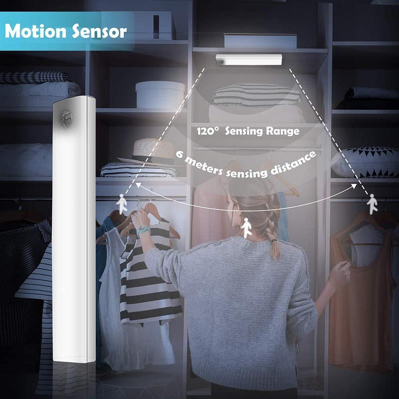 Portable under Cabinet LED Light, 1 Count 2-In-1 Photocell Sensor & Motion Sensor Light, LED Night Light, Book Light, Wireless Intelligent Induction Lamp, LED Lights for Bedroom, Room Lights